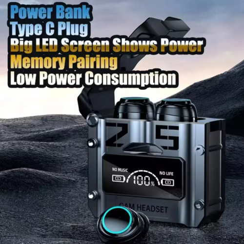Wireless Noise Reduction HQ High Quality TWS Earphone M25 In-ear Type-C LED Display Recharge Earphone